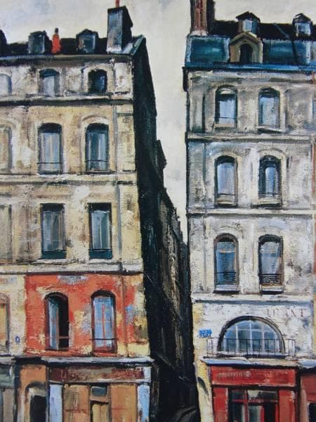 荻須高徳、【ヴェニス通り（パリ）】、希少・画集画、新品高級額・額装付