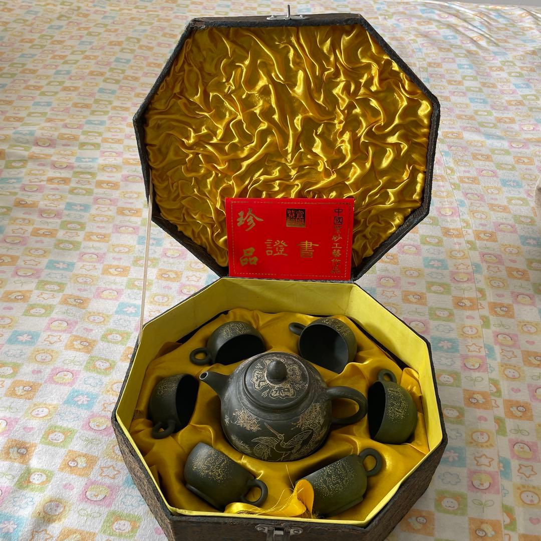 中国紫砂工艺 功夫茶具 急須と茶碗セット値下げ❗️