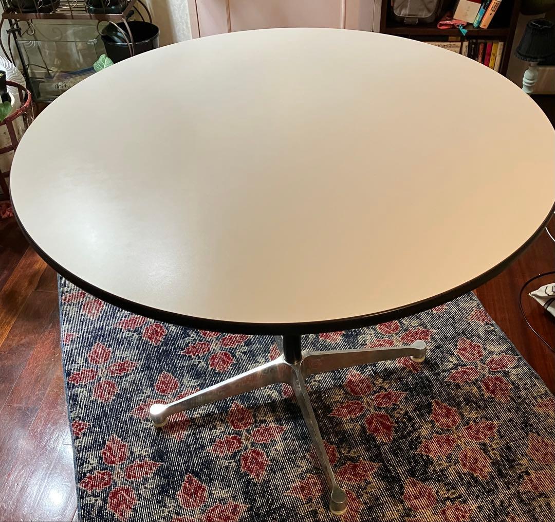 【希少】ハーマンミラーイームズコントラクトベーステーブルラウンドタイプ白