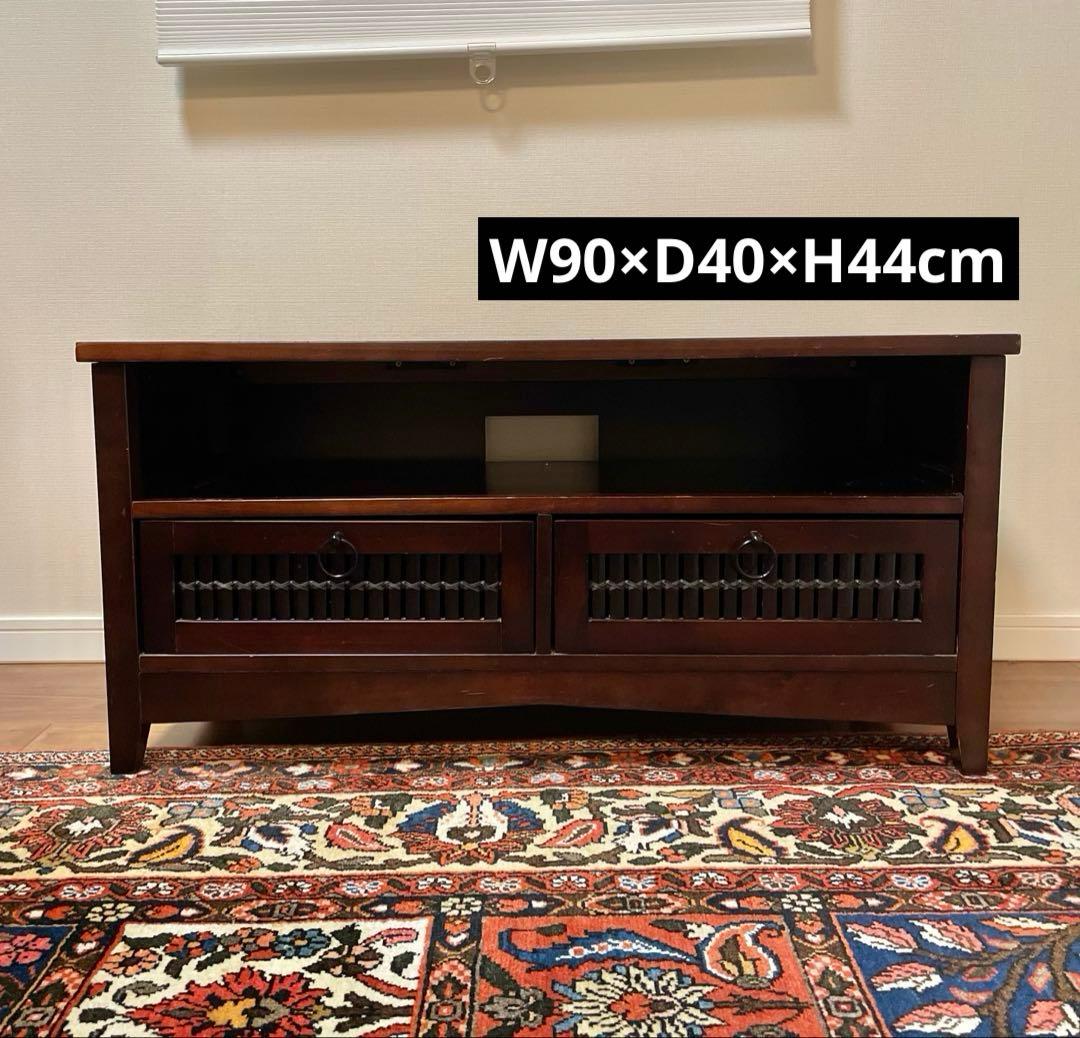 【＋】アジアン調 TVボード (W90×D40×H44cm)