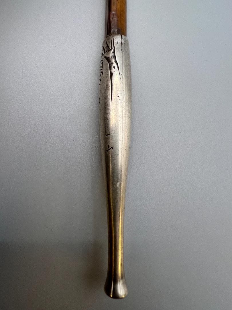 【海】純銀煙管　キセル　一山　瓢箪図　純刻印　銀細工　アンティーク　重量約37g