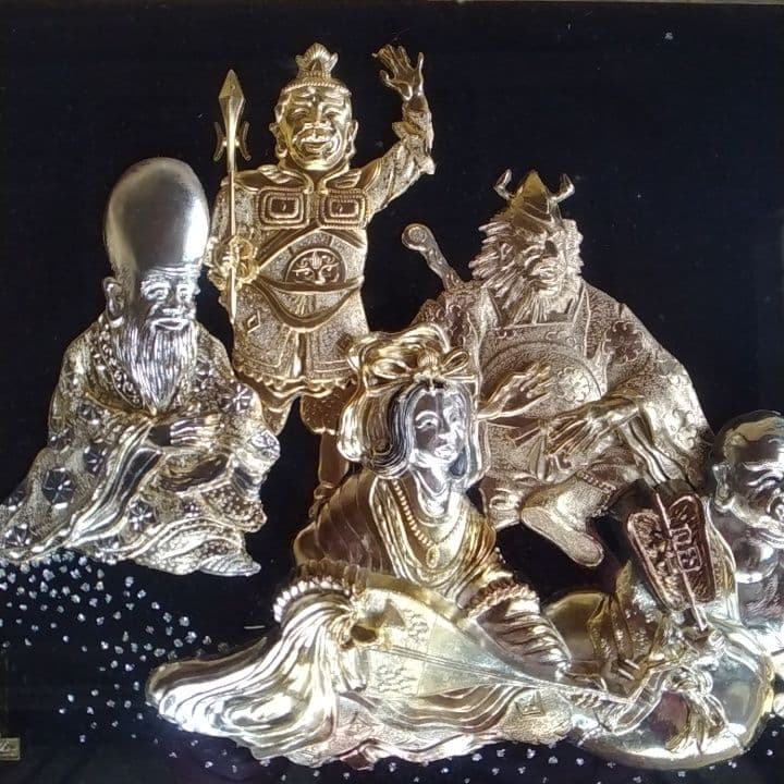 【3/18まで】松庵　黄金七福神　純金純銀鍍金　運気上昇　24KGP