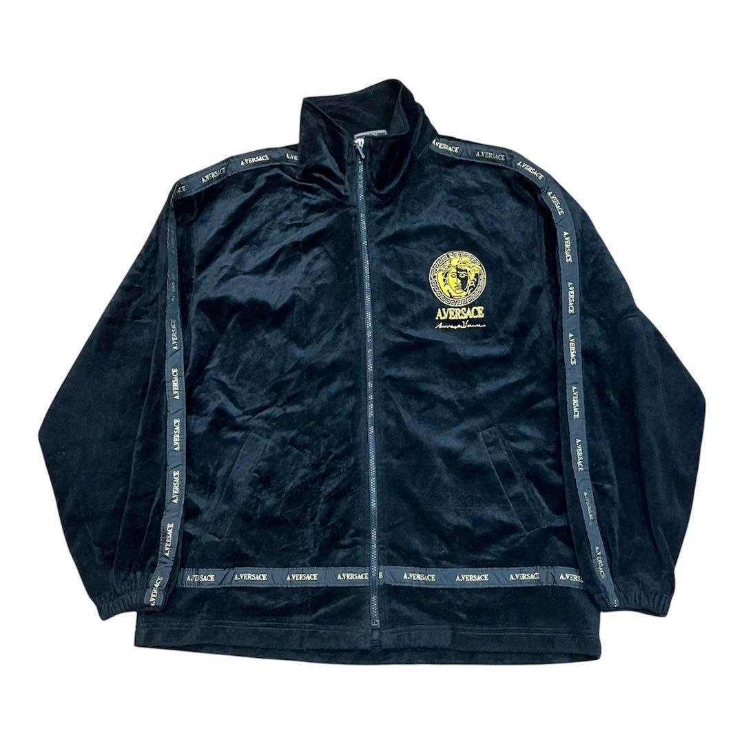 美品！A.VERSACE ベロアジャケット　　ブラック　サイズフリー　オラオラ系