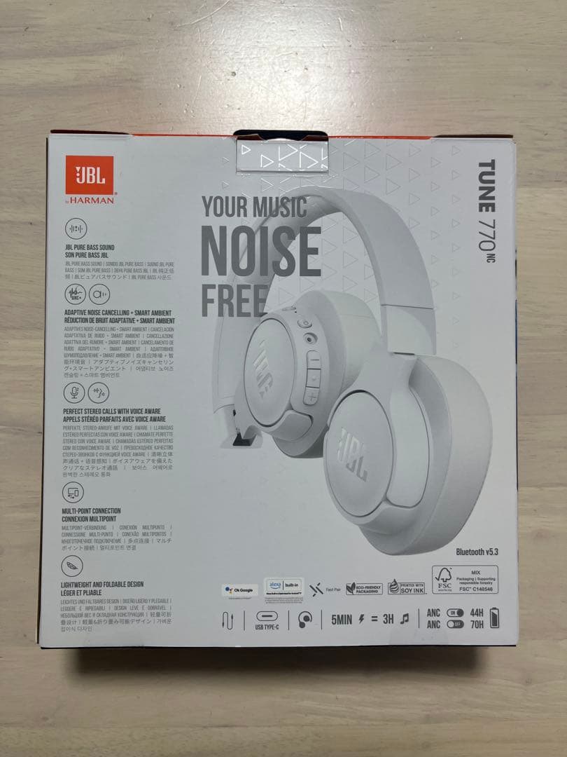 JBL TUNE 770NC ワイヤレスヘッドフォン ホワイト
