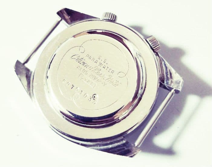 CITIZEN　アラームデイト　機械式手巻腕時計 ブラック文字盤