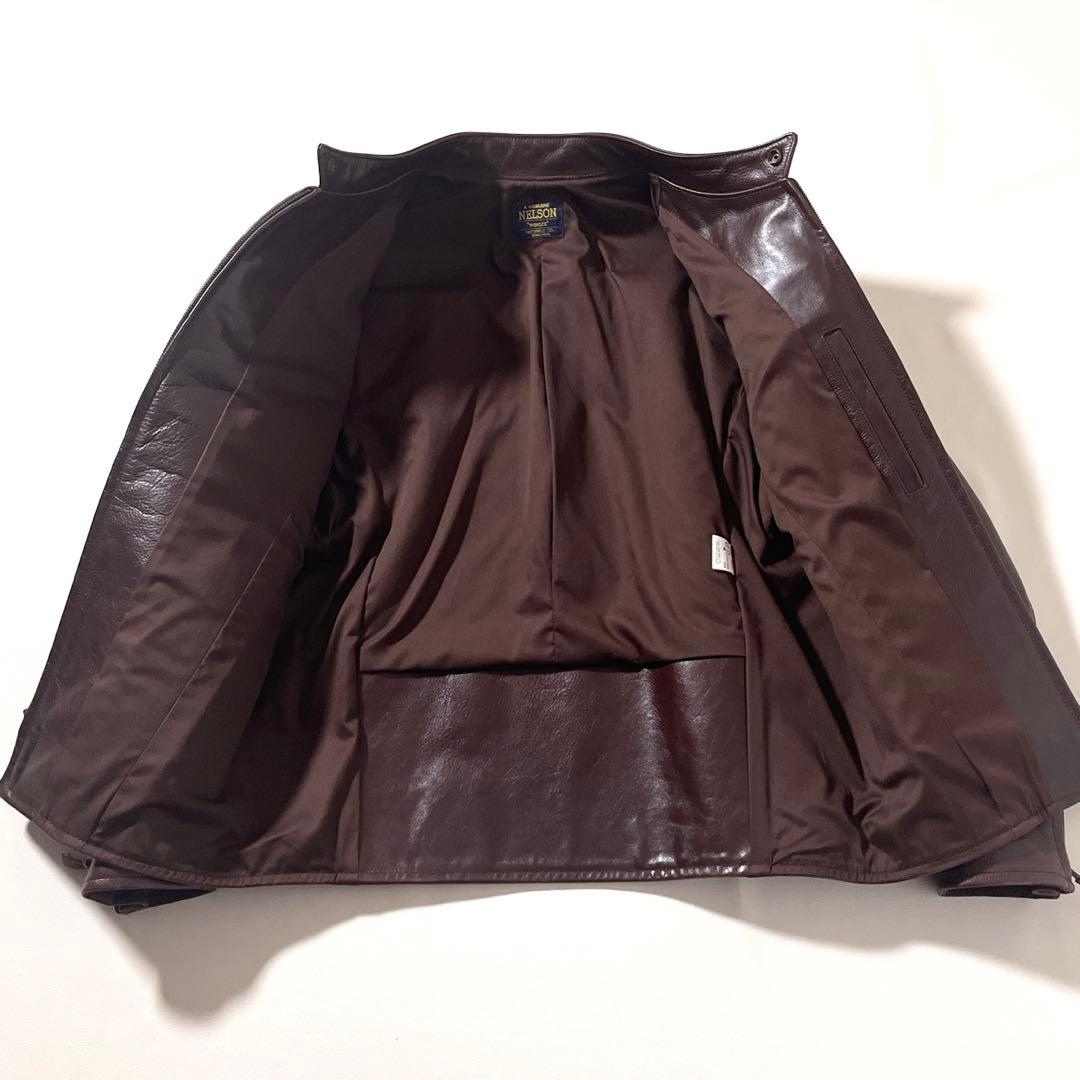 【美品】フルネルソン　ライダース ジャケット　本革レザー　42サイズ　ブラウン