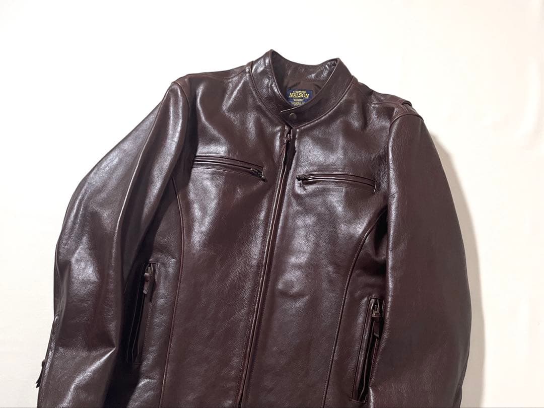 【美品】フルネルソン　ライダース ジャケット　本革レザー　42サイズ　ブラウン