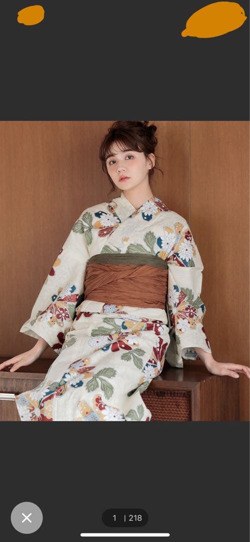 Dita 浴衣セット　インナー　下駄　アクセサリーのおまけ付き