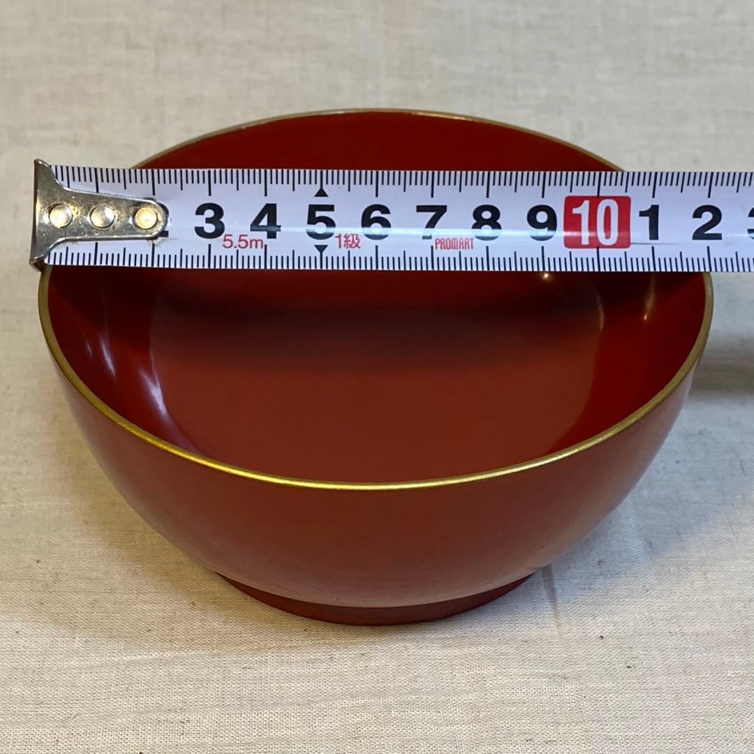 輪島塗　汁椀　金蒔絵　蒔絵　木製　牡丹蝶文　5客