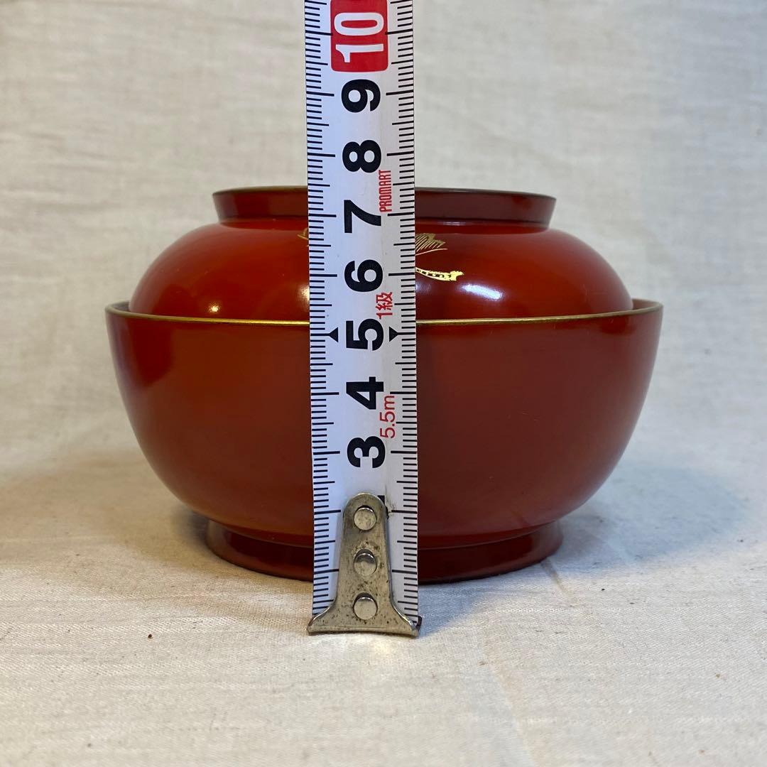 輪島塗　汁椀　金蒔絵　蒔絵　木製　牡丹蝶文　5客