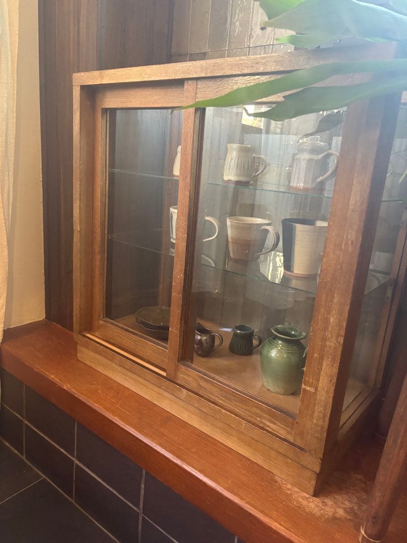 アンティーク　ガラスショーケース　難あり