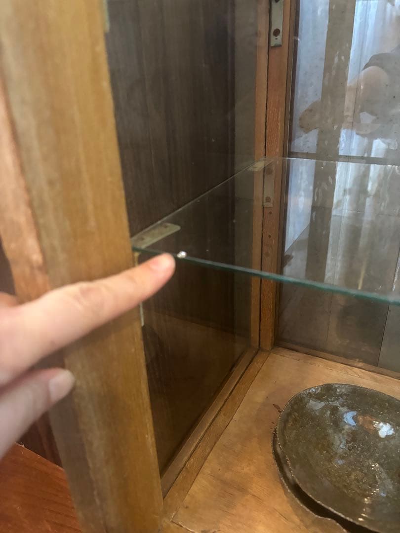 アンティーク　ガラスショーケース　難あり