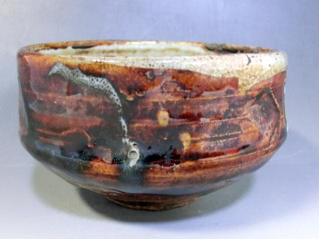 茶碗■飴釉「春永」織部焼き 古い抹茶碗 お茶道具 古美術 時代物 骨董品■