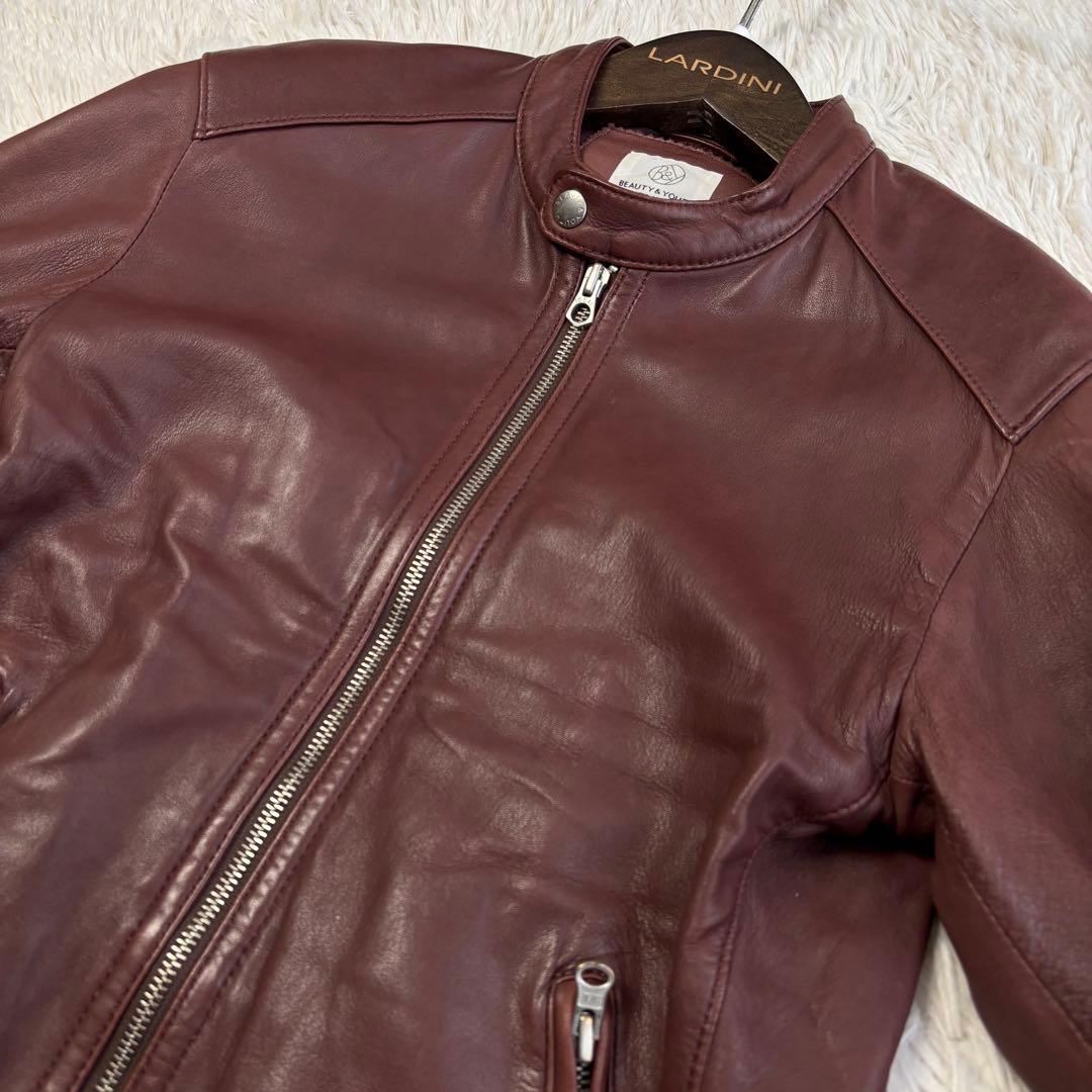 ユナイテッドアローズ ライダースジャケット シングル ラムレザー