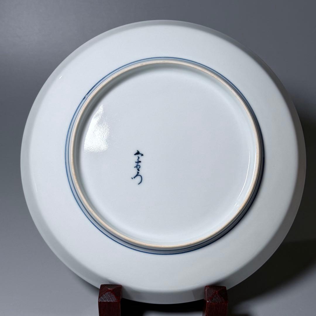 無形文化財　十二代　今泉今右衛門　色鍋島百日草絵飾皿　共箱　栞　完品