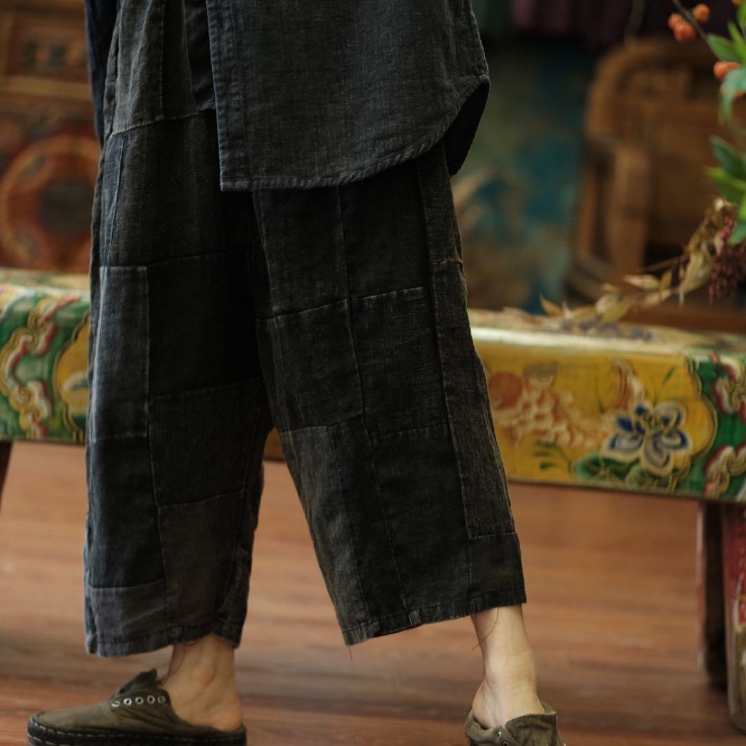 バイキンマン☆*°さん　専用アンティーク調パッチワークゆったりパンツ