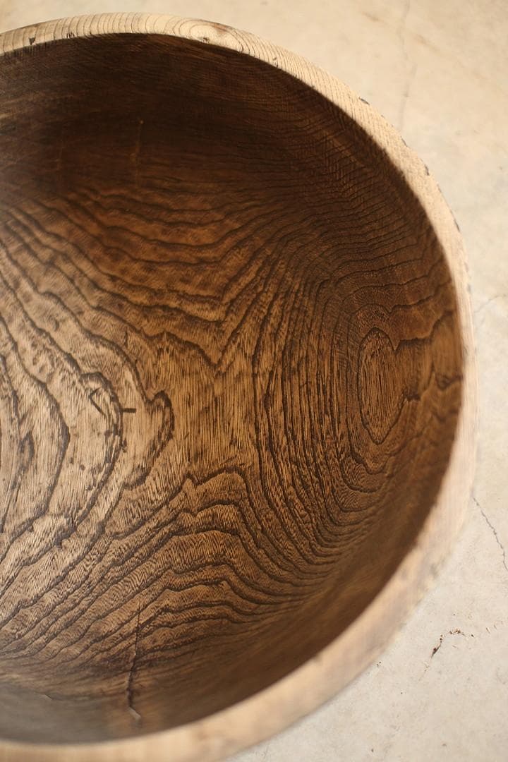 古く味のあるこね鉢　古材　くりぬき　花器　古道具　アンティーク