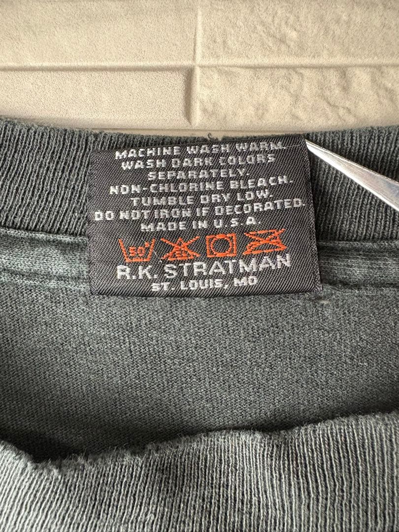 90s USA製ヴィンテージ　Harley-Davidson 袖フレイムTシャツ