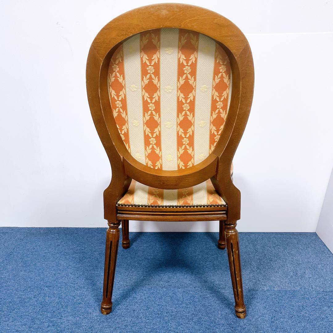 【フランスアンティーク①】ルイ16世様式 華麗ストライプ織物張 メダリオンチェア