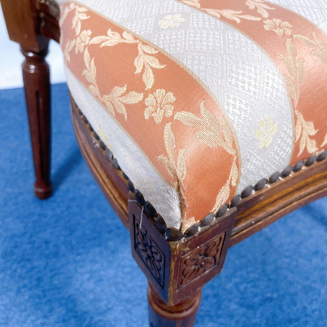 【フランスアンティーク①】ルイ16世様式 華麗ストライプ織物張 メダリオンチェア