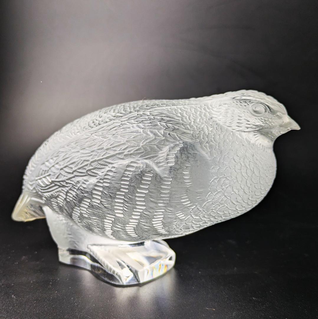 リアルな羽毛★ラリック フィギュリン うずら 鶉 16㎝ 重量1.1㎏ フランス