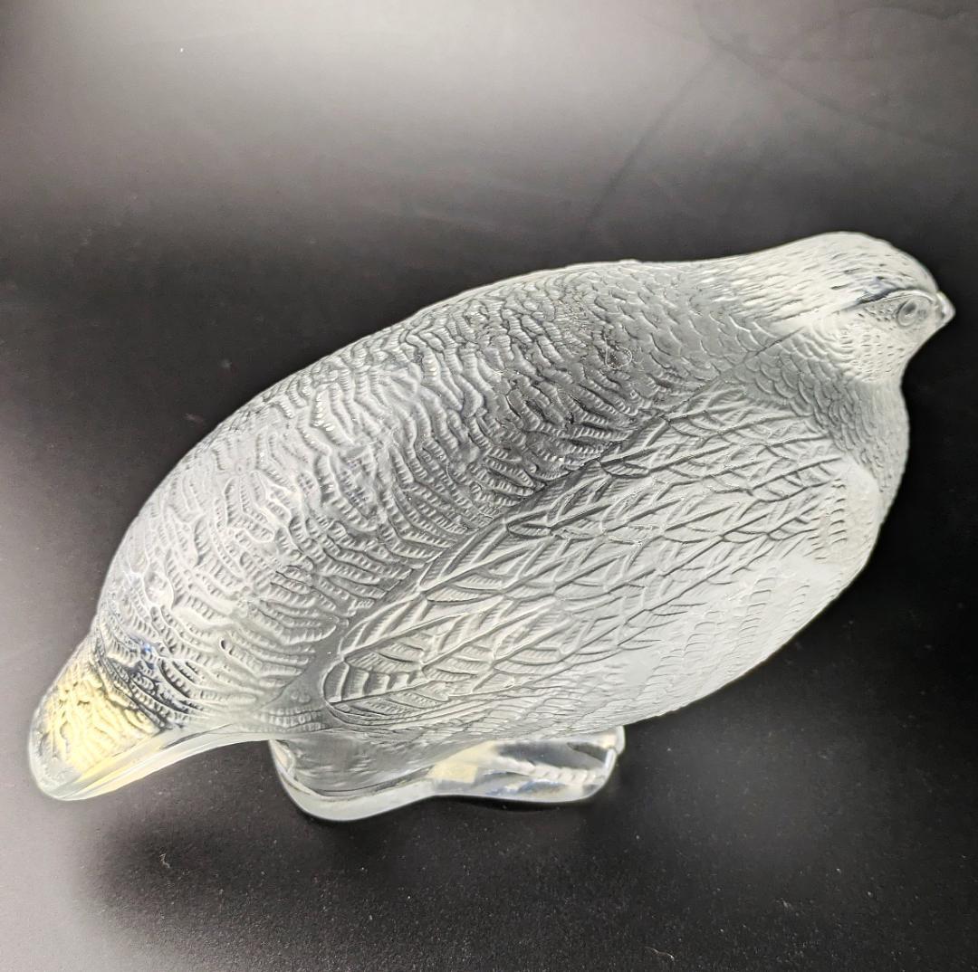 リアルな羽毛★ラリック フィギュリン うずら 鶉 16㎝ 重量1.1㎏ フランス