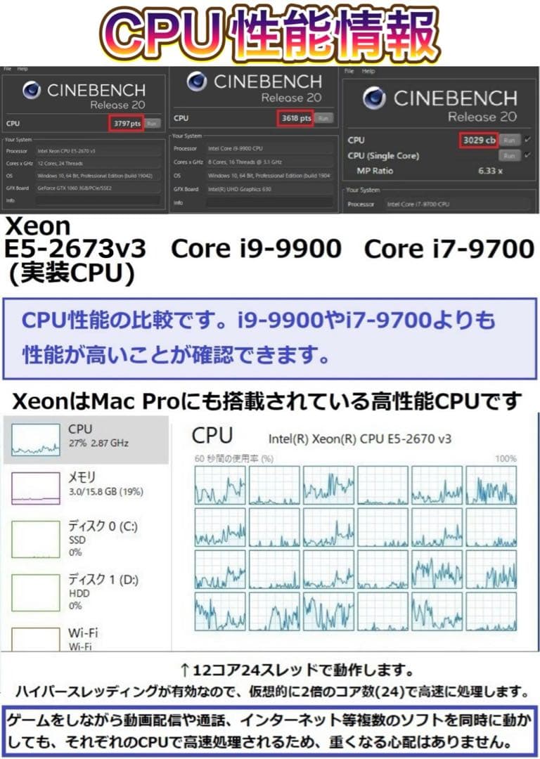 【Core i9 9900以上！】高性能ゲーミングPCフルセット RX570搭載