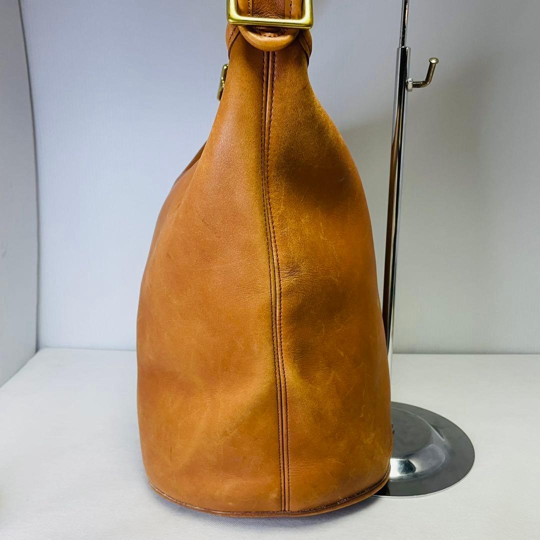 OLD COACH ショルダーバック バケットタイプ　茶　レザー
