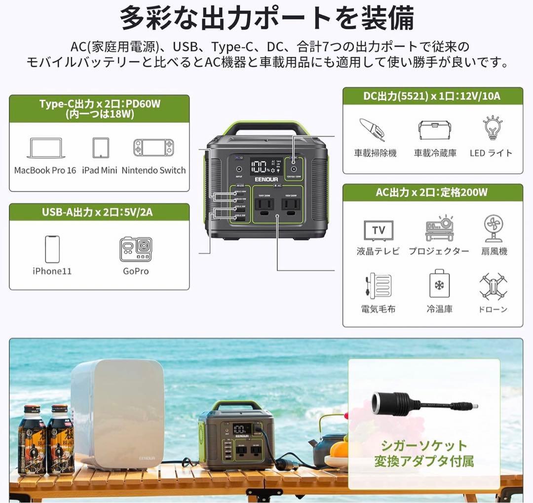 EENOUR ポータブル電源 P200 54000mAh/200Wh 小型