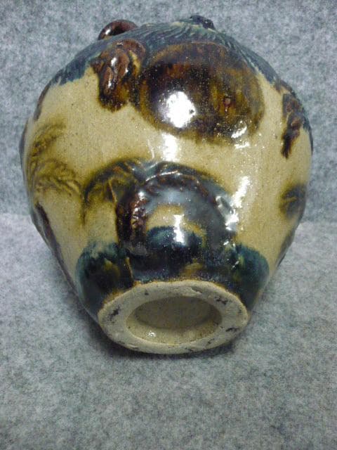 壺屋焼 龍図 琉球壷 [B31416]