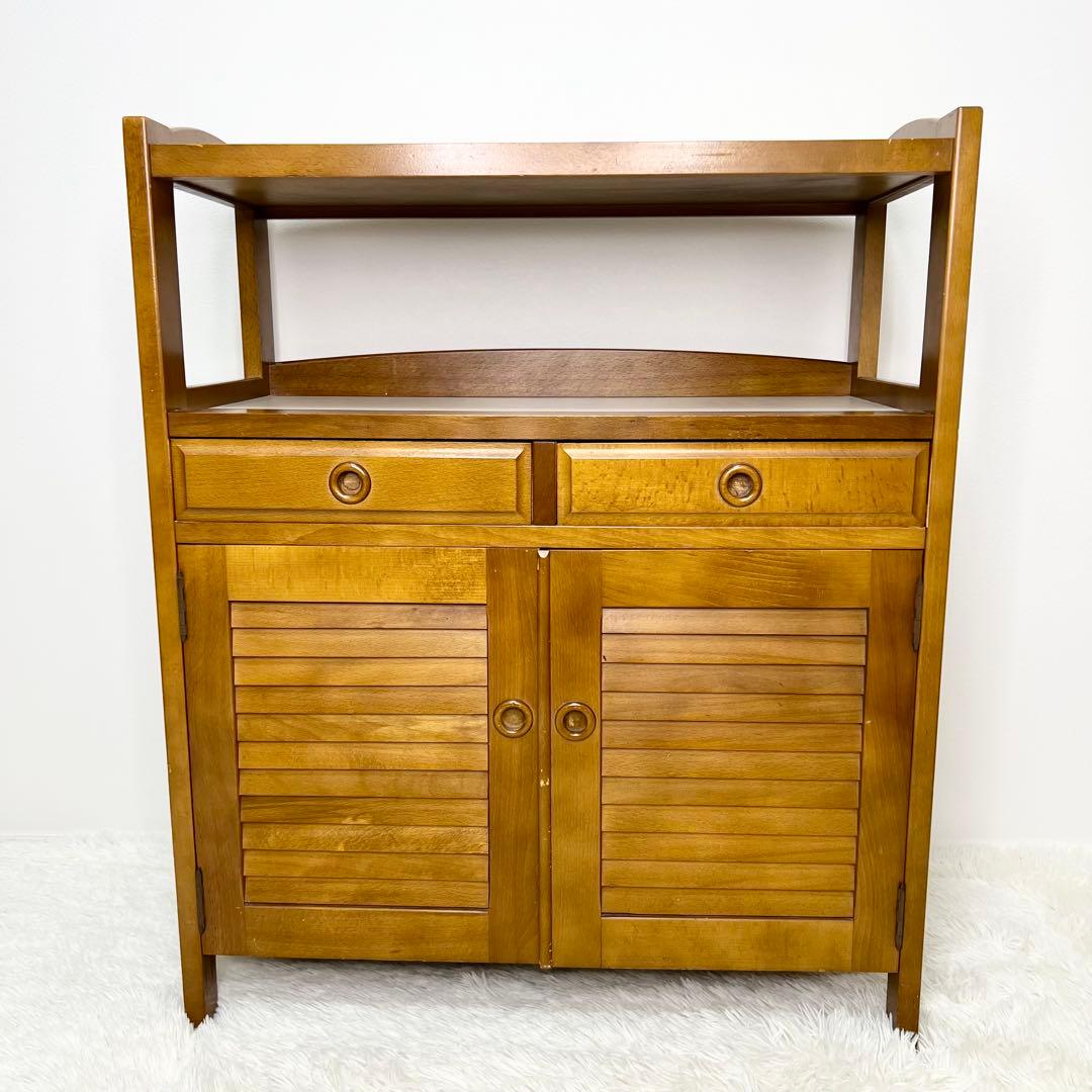 karimoku カリモク家具 電話台 レトロ キャビネット 木製 ビンテージ