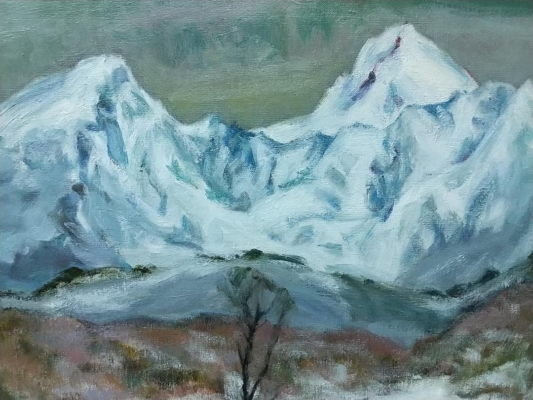 F8「冬磐梯」絵画 油絵 (2393)