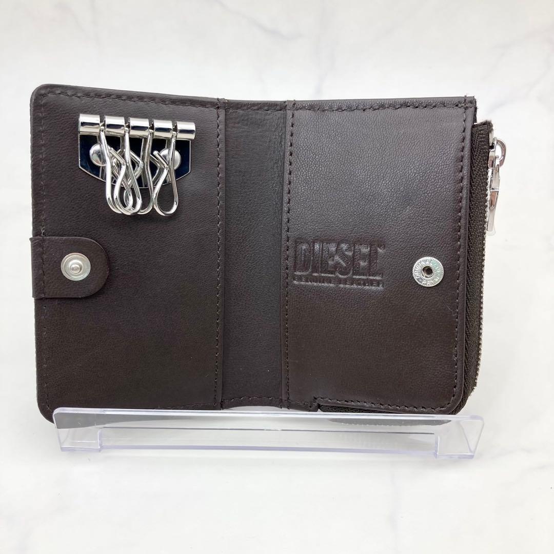 21【新品・箱付き】DIESEL ディーゼル 4連レザーキーケース ブラウン