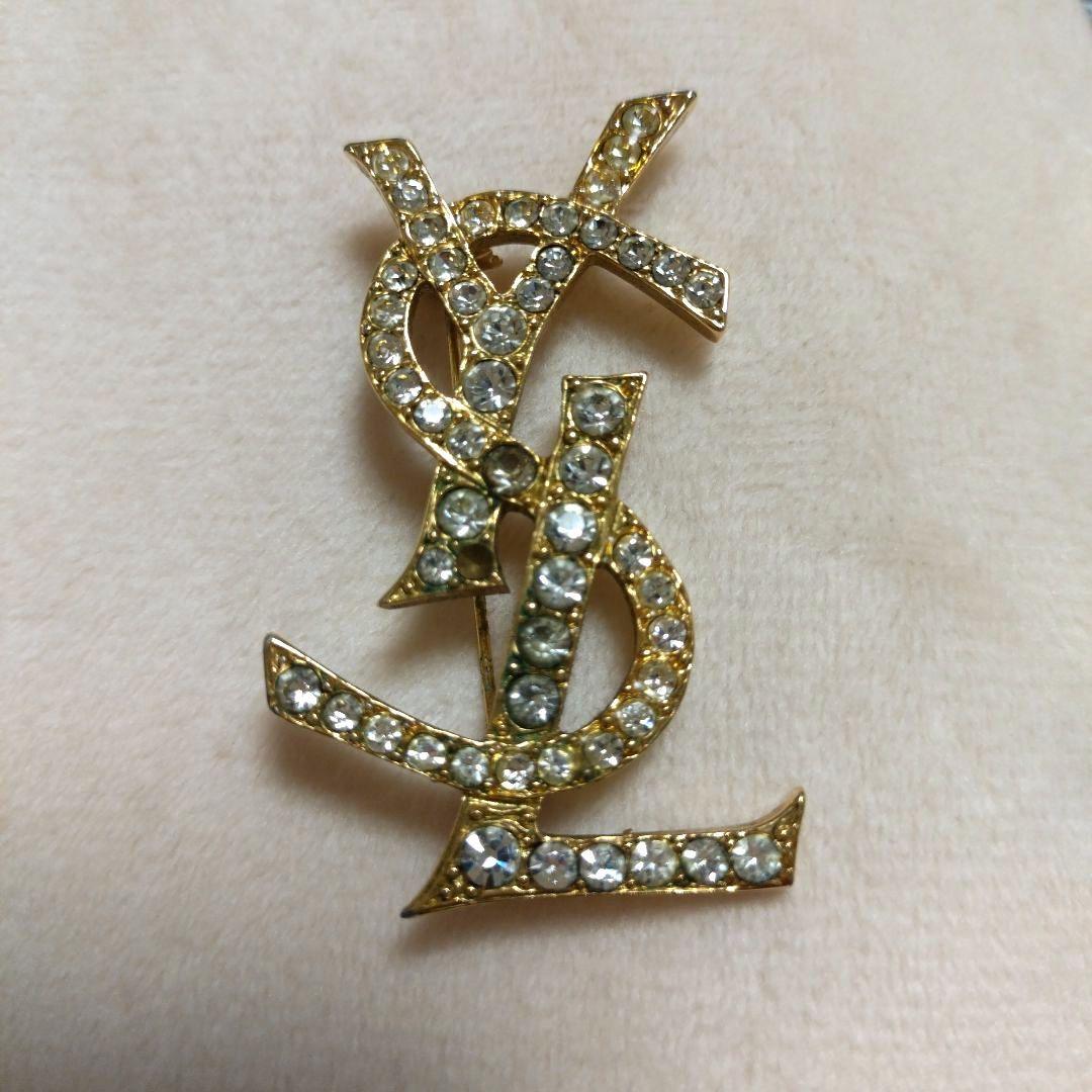 YSL クリスタルブローチ