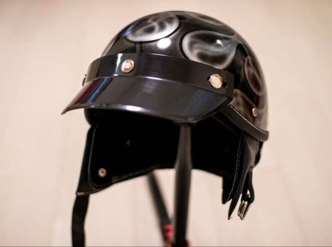 ショーティー　ポリヘル　ポリス　ヘルメット 黒、シルバーフレア