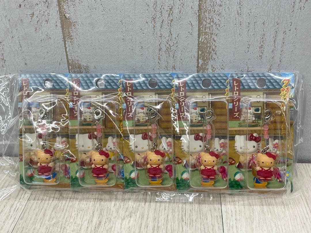 希少 当時物 ハローキティ 夕焼け ジッパーチャーム 7種×5 03年