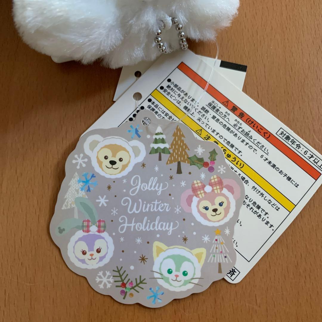 ウィンターホリデー　ぬいぐるみバッジ　ダッフィー 東京ディズニーシー タグ付き