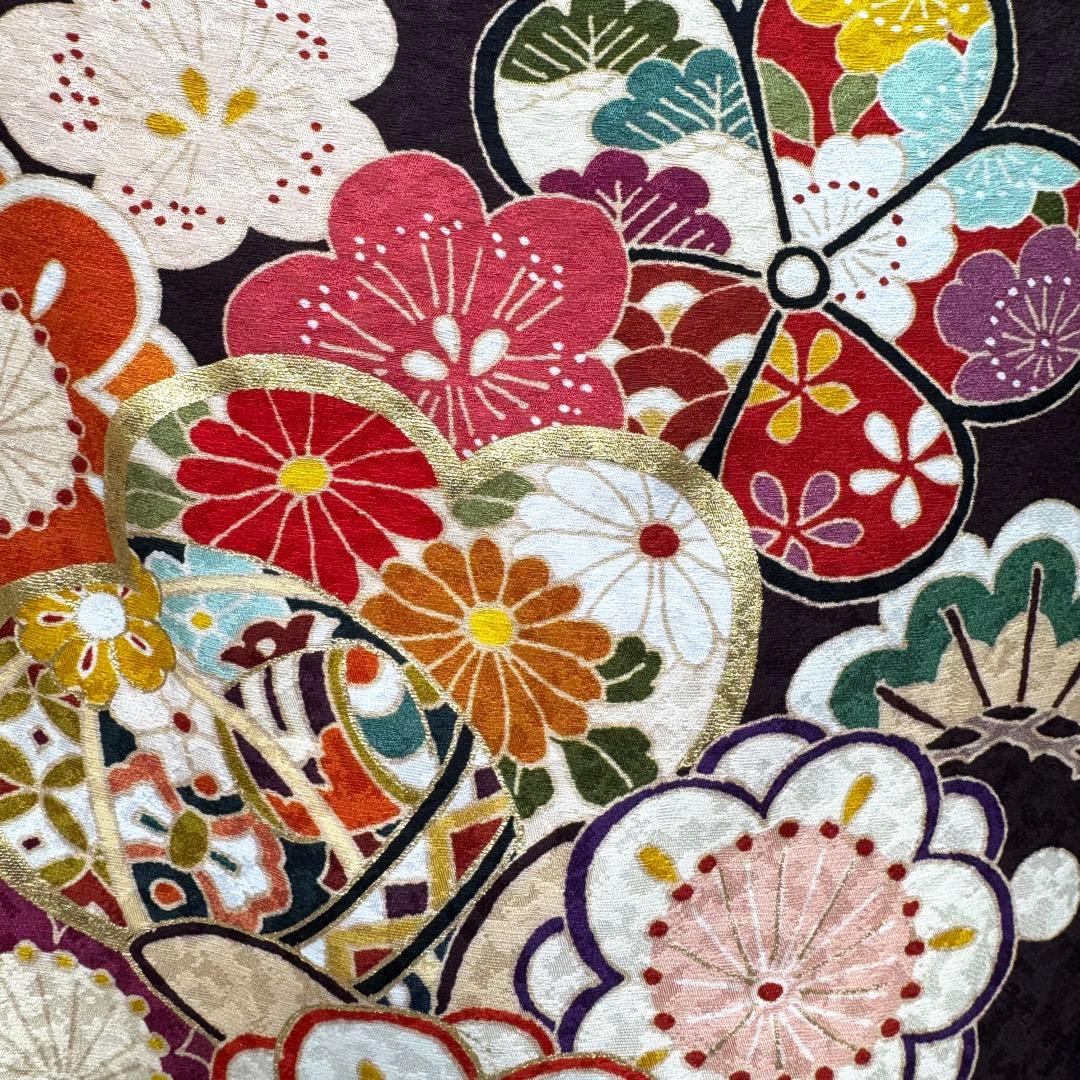 振袖7点フルセット　京都きもの友禅　金駒刺繍 金彩　松　梅紋様　成人式　お正月