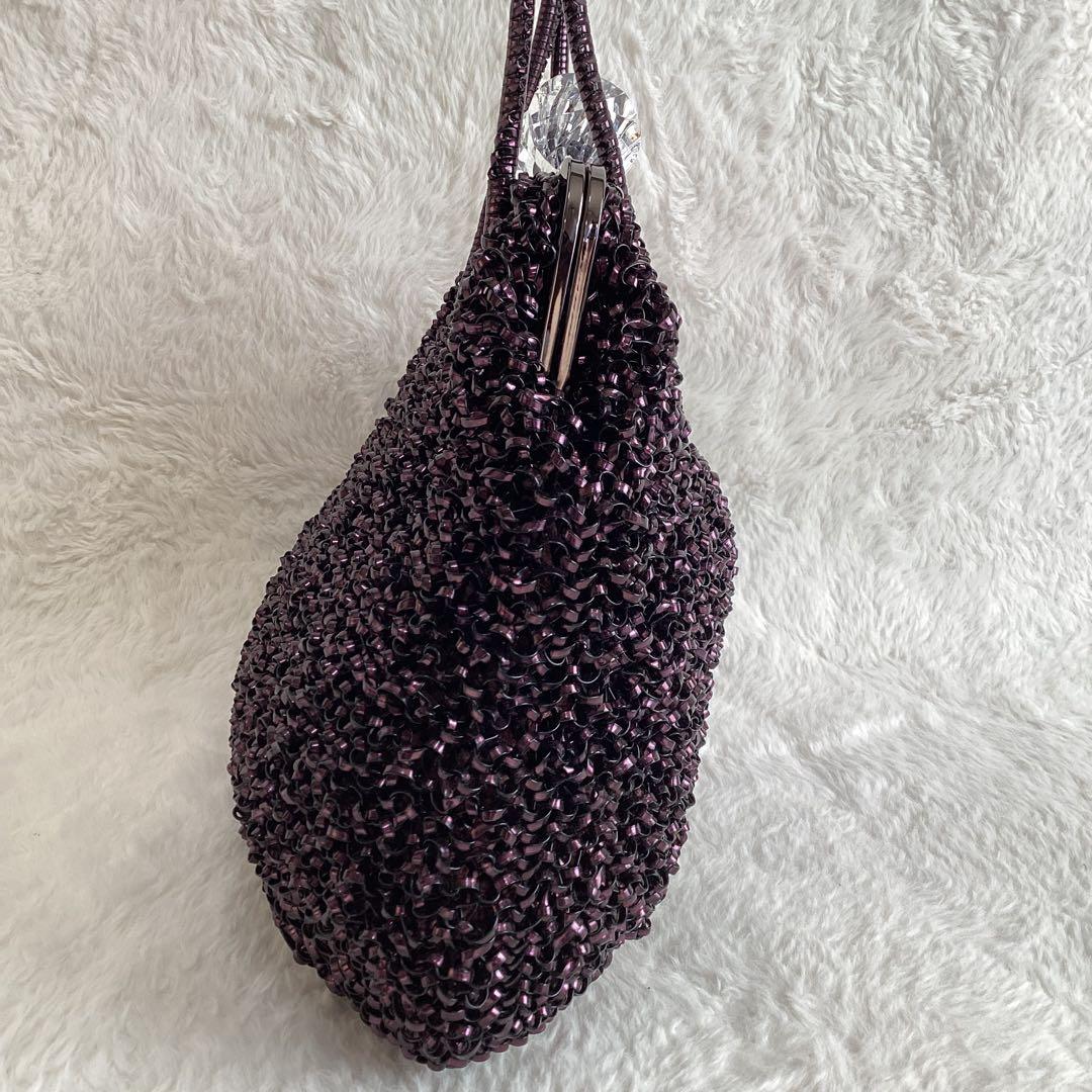 ANTEPRIMA ビーズ ハンドバッグ 　がま口　クリスタルリボン　ワイヤー