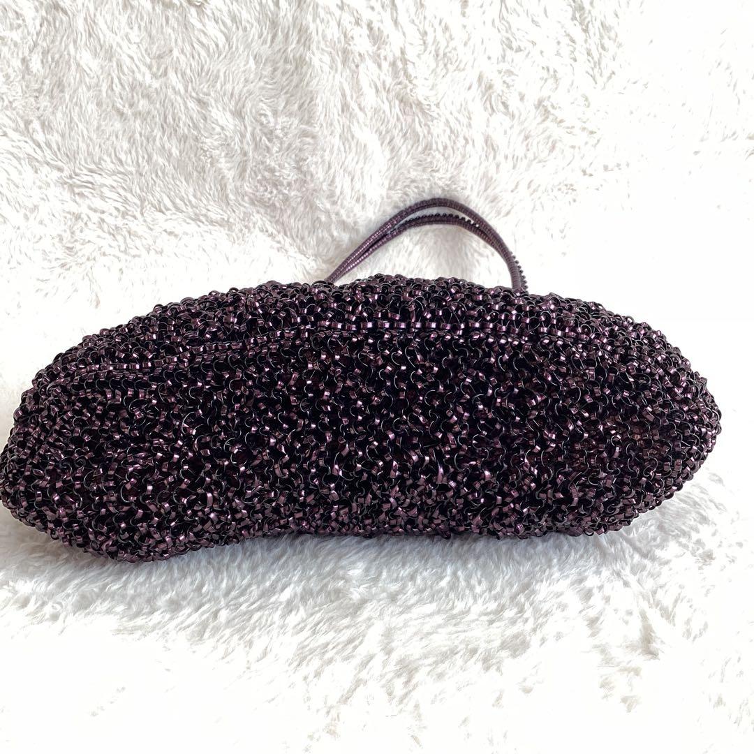 ANTEPRIMA ビーズ ハンドバッグ 　がま口　クリスタルリボン　ワイヤー