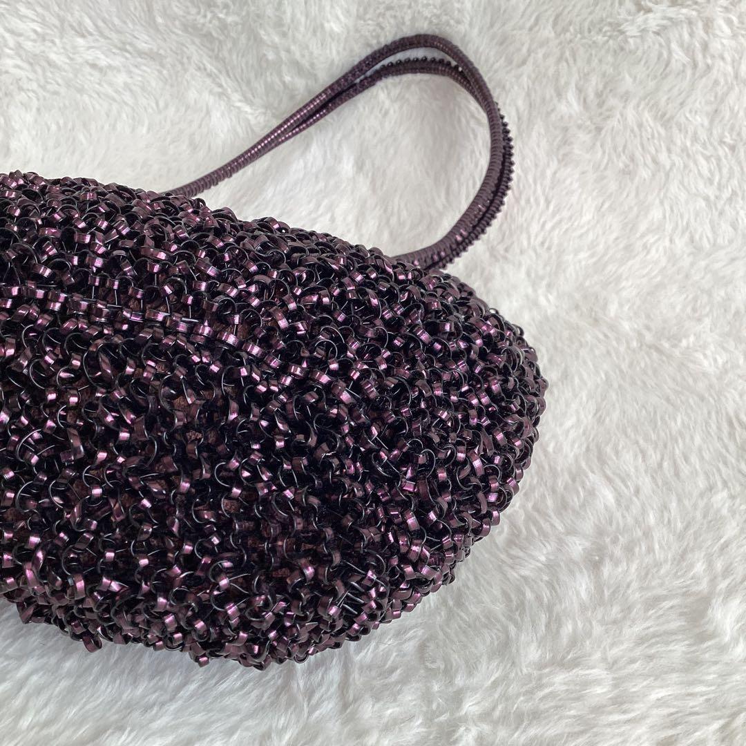 ANTEPRIMA ビーズ ハンドバッグ 　がま口　クリスタルリボン　ワイヤー