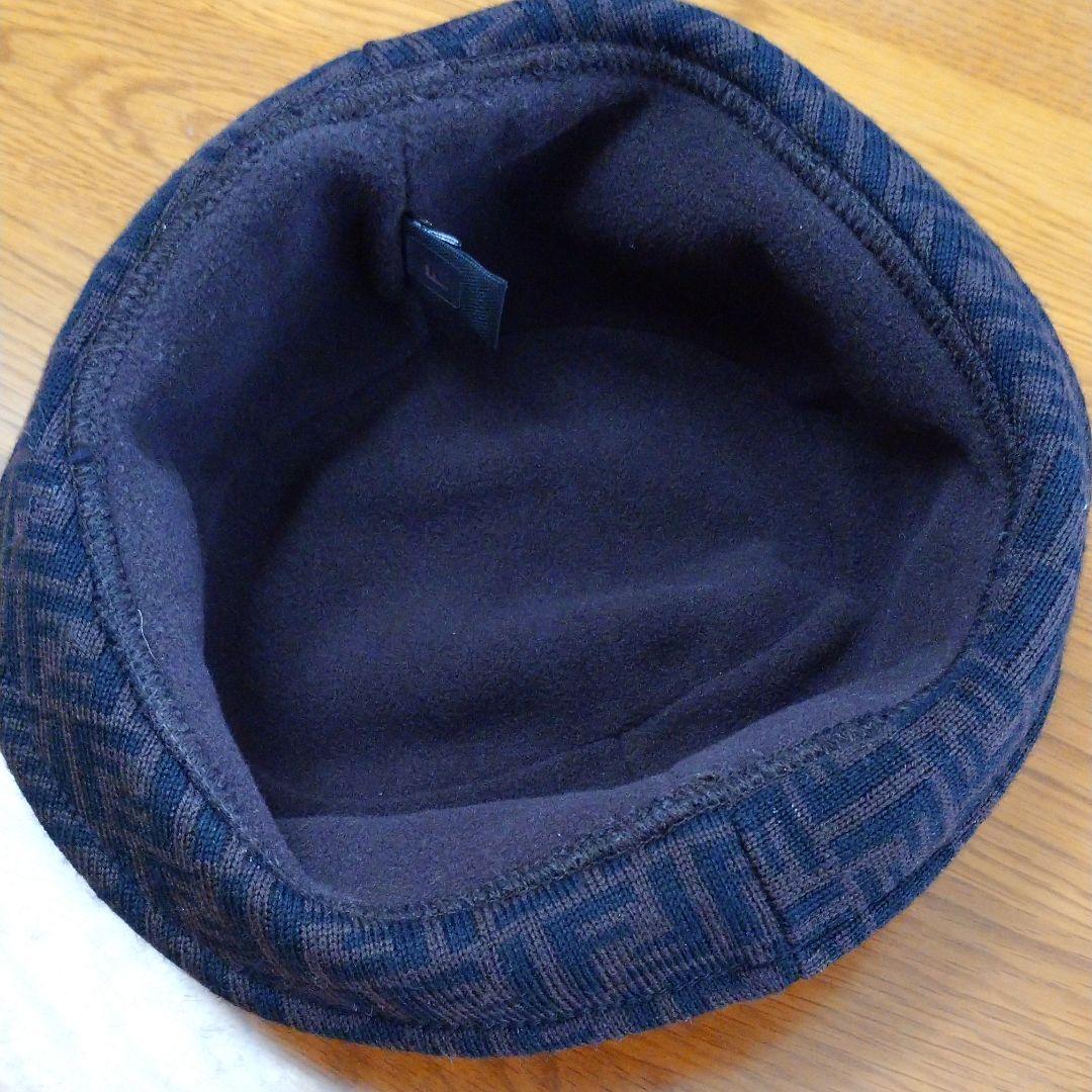 FENDI ウール　ニット帽子　ズッカ柄