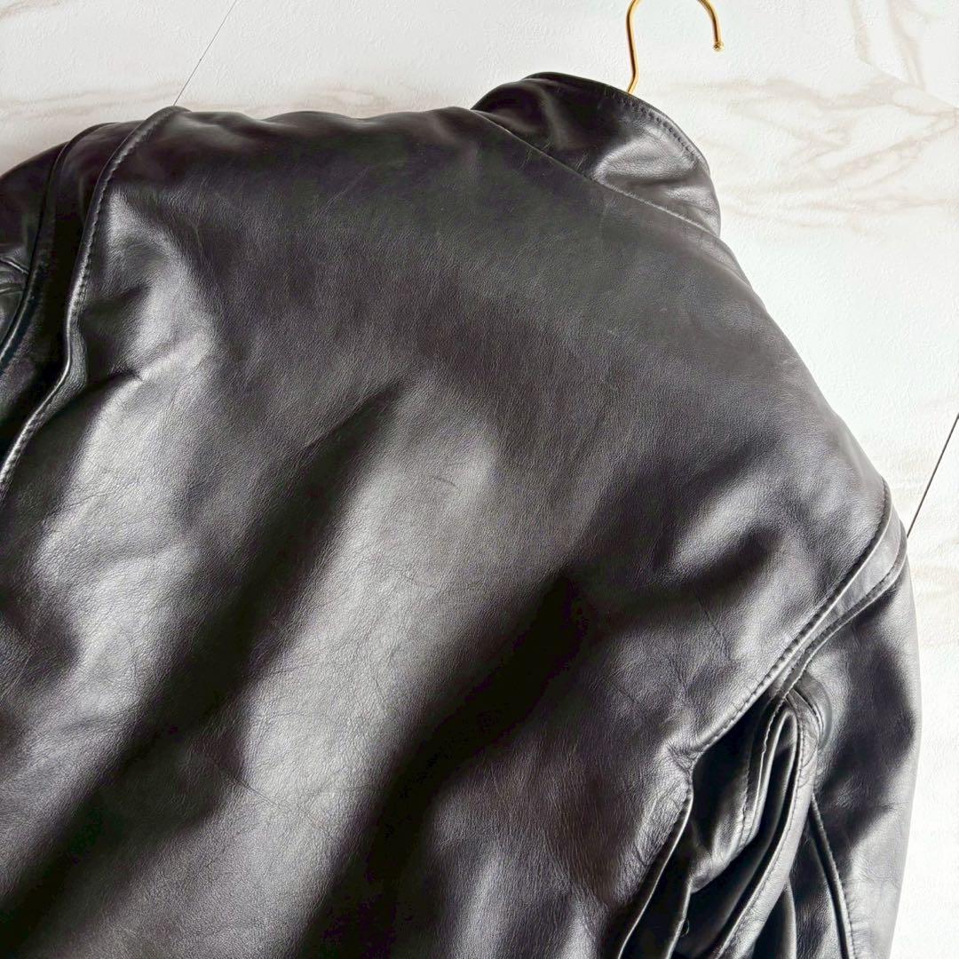 美品◆人気641 Schott ライダース レザー ジャケット ボアライナー付