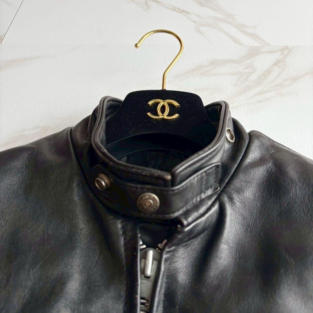 美品◆人気641 Schott ライダース レザー ジャケット ボアライナー付