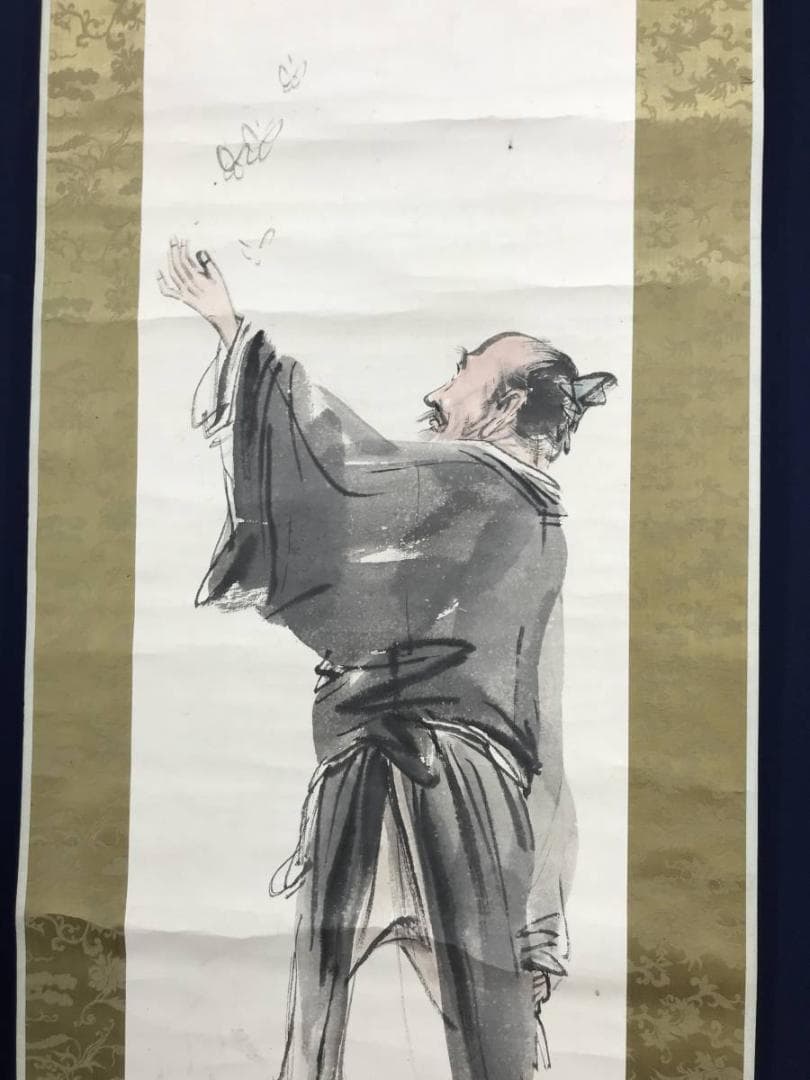 【真作】上島鳳山/蝶夢図/夢占い/掛軸/名家伝来/AC-14