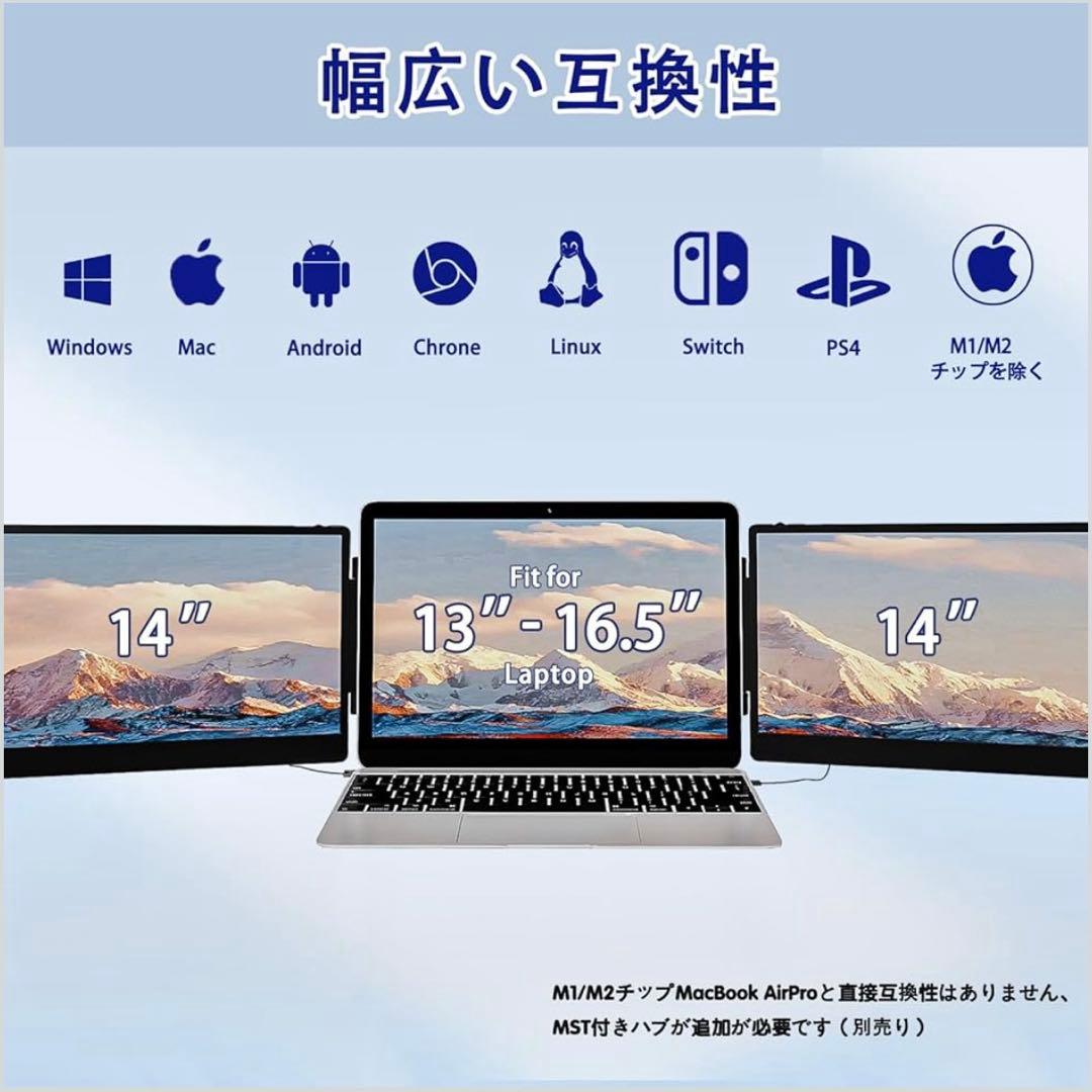 Laptomo S3 14インチ デュアルディスプレイ ポータブルモニタ 2画面
