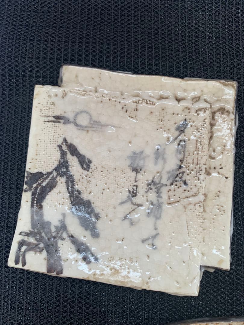 志野織部　四角向付　五枚　共箱　送料込み