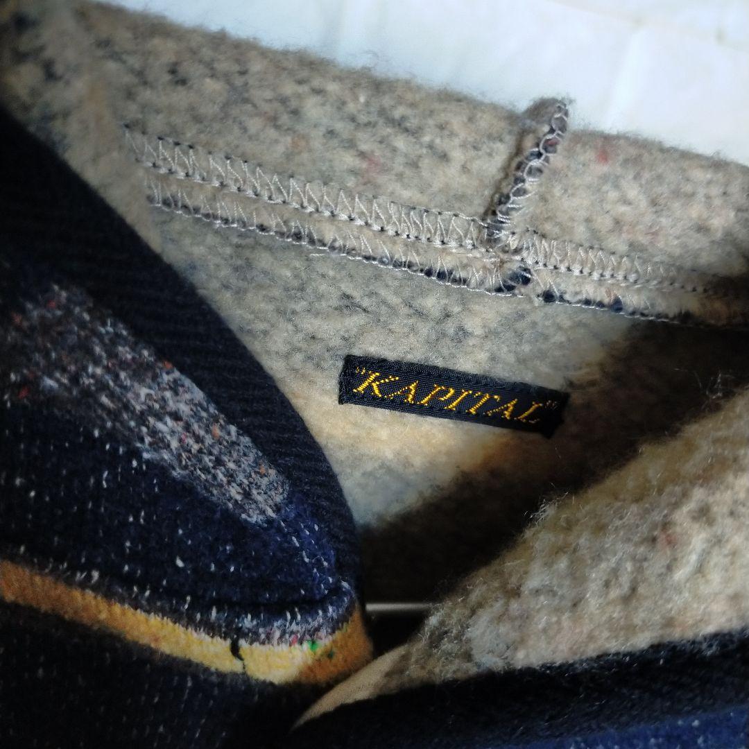 KAPITAL フード付きストライプジャンパー