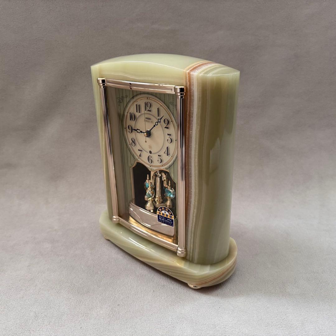 未使用 SEIKO セイコー エンブレム 大理石 置き時計 HW521M