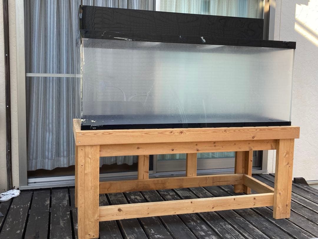 大型アクリル水槽 木製スタンド・上部濾過・ガラス付き1500×600×600